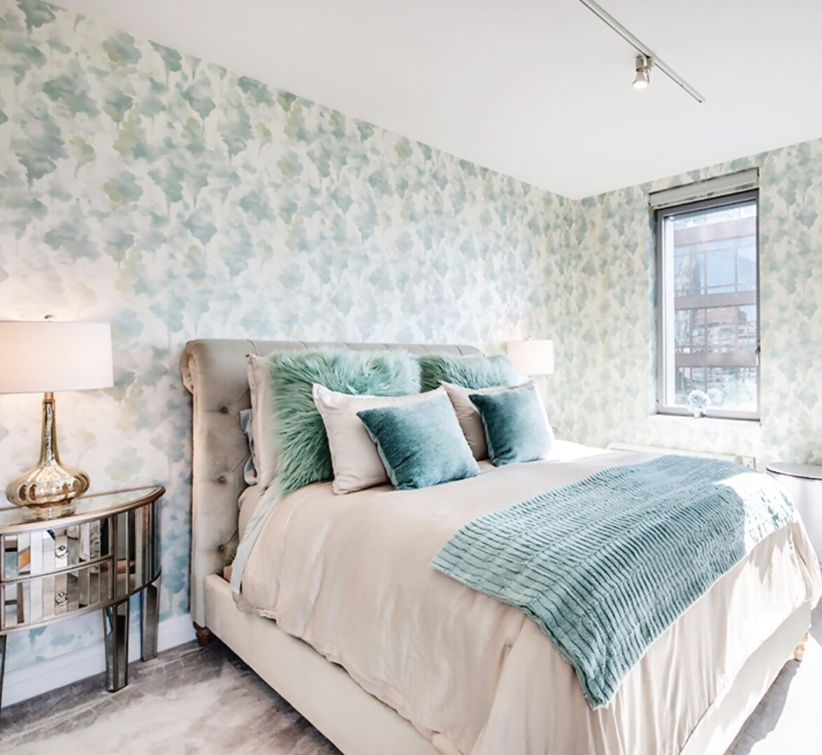 Candice Olson bedroom floral wallpaper