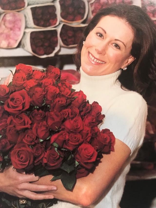 Carolyne Roehm With Bunch of Roses