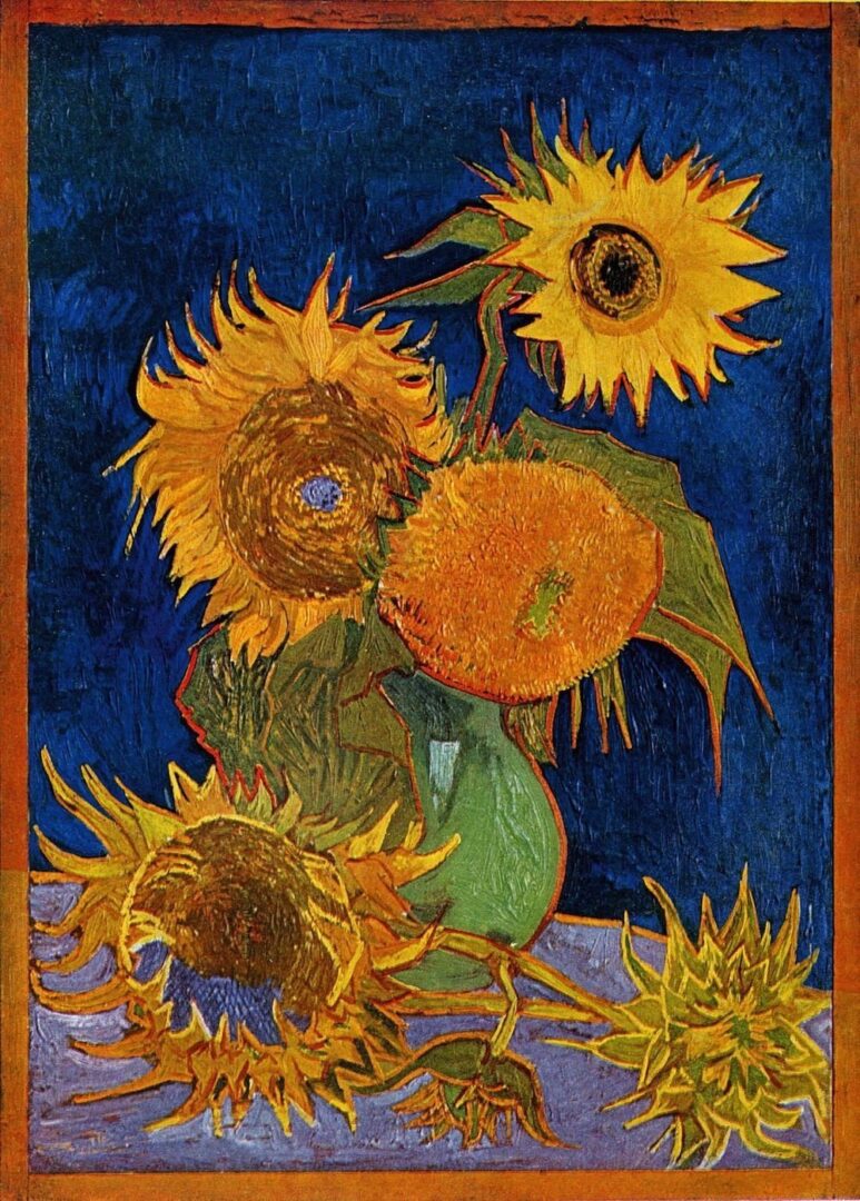 Van Gogh Six Sunflowers Painted In 1888