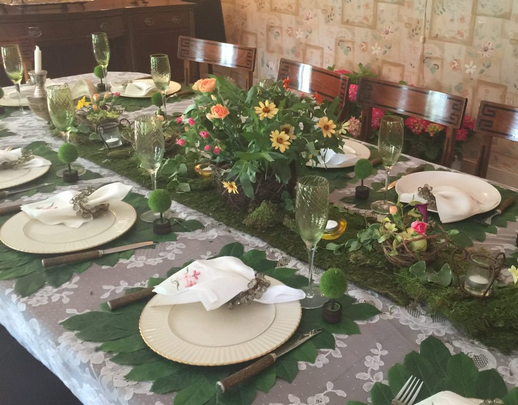 Green Floral Spring and Summer Table Settings