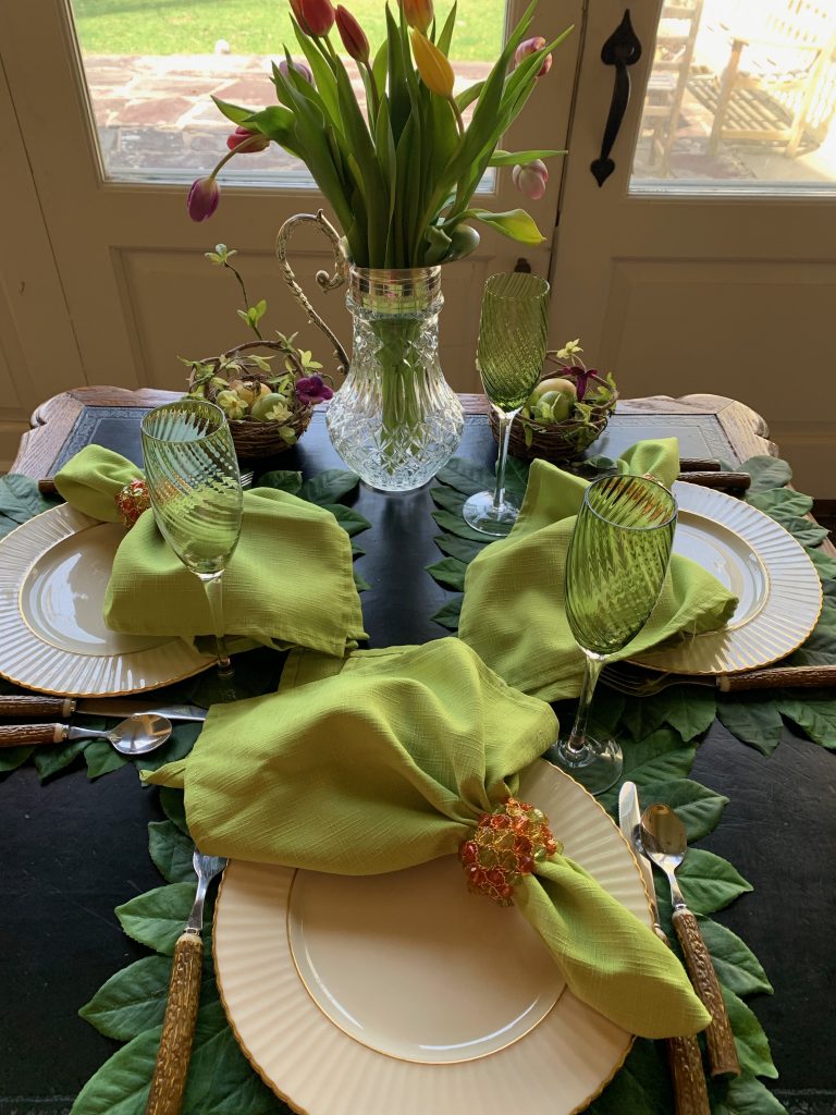 Splash of Green Spring and Summer Table Setting