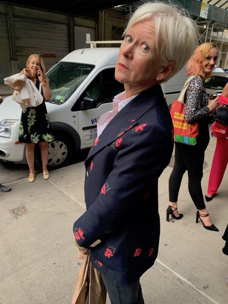 Editor Joanna Coles Gucci jacket With Floral Motifs