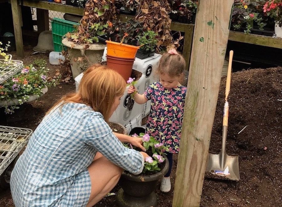 Jill Brooke Gardening With Girl