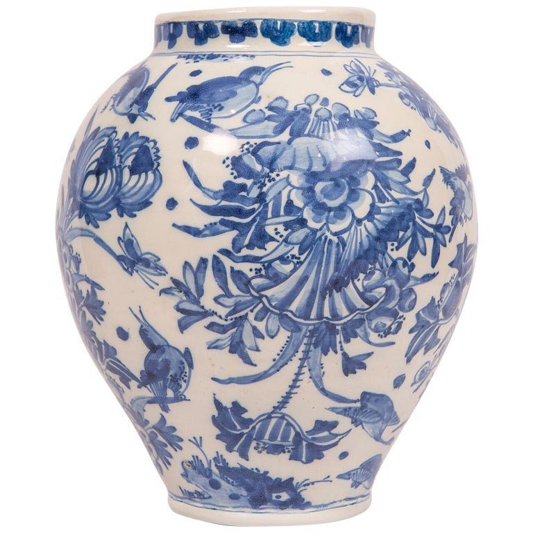 Delftware Blue and White Flower Vase