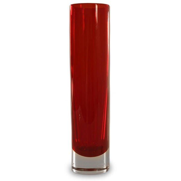 Seguso in Brazil hand-blown Crimson Column vase