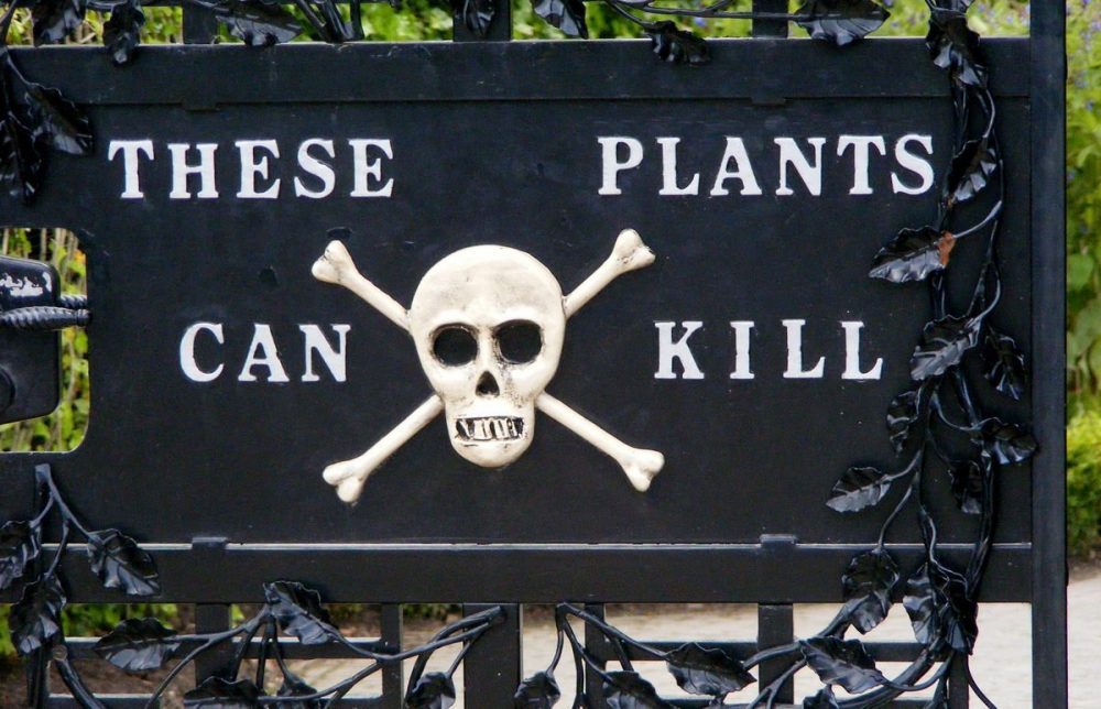 Poison Garden Warning signs of poisonous plants