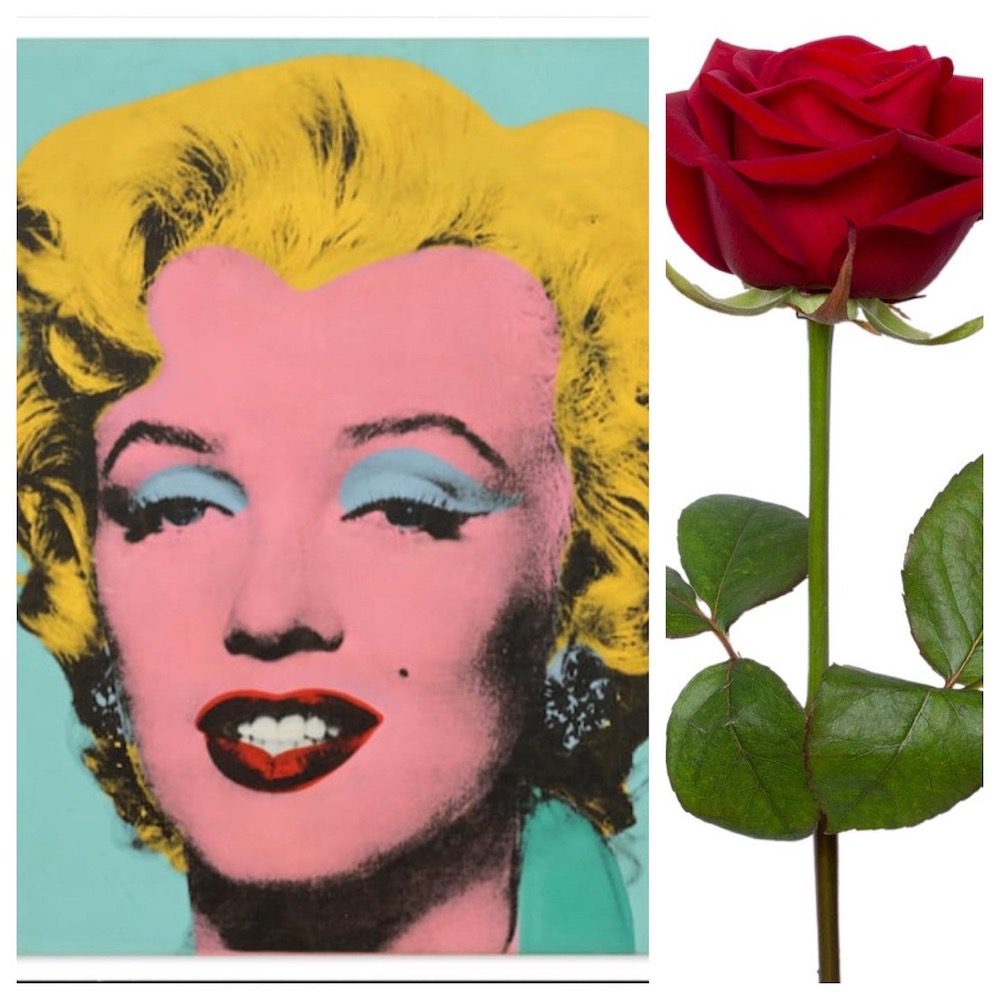 Marilyn Monroe with Red Roses Petals Everywhere · Creative Fabrica