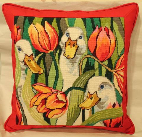Ducks And Flowers Needlepoint