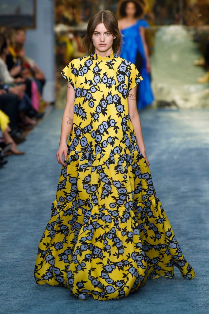 Carolina Herrera yellow floral dress