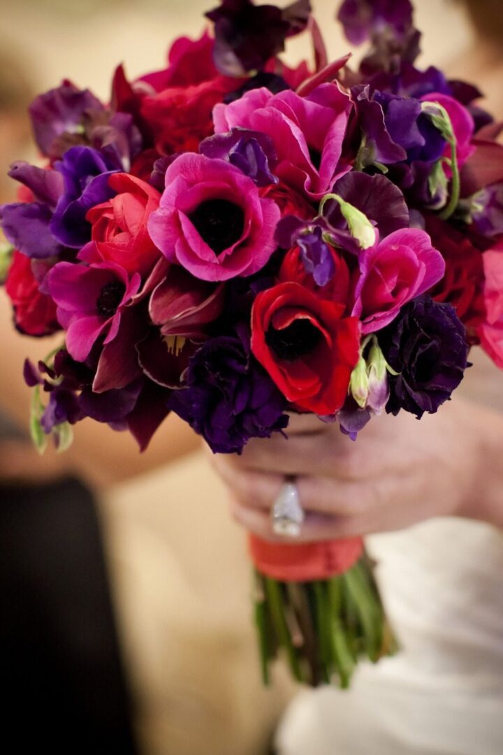 Wedding bouquet of colorful flowers