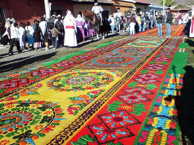 A Complete Guatemalan Floral Carpet