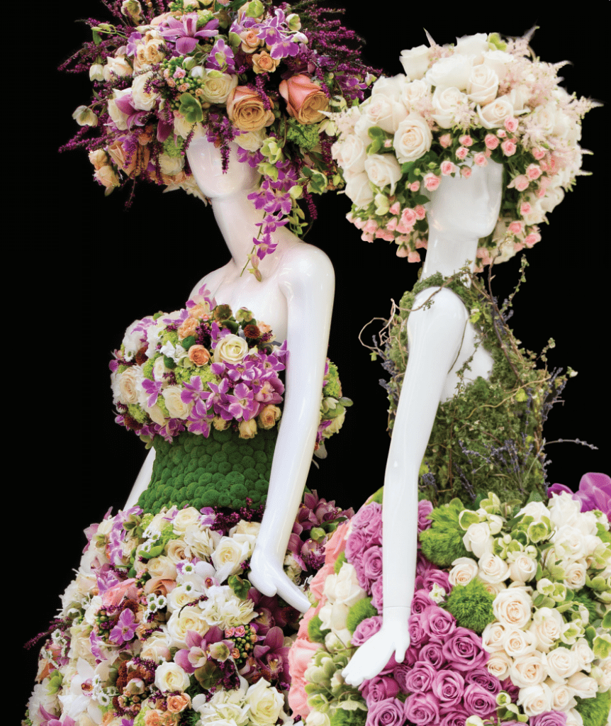 Fleurs de Villes Mannequins with floral hats