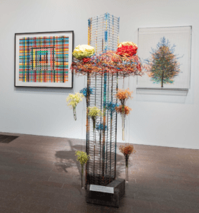 Floral art on the display of the website