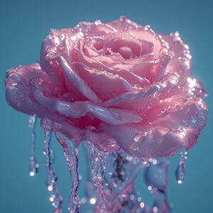 rose in ice water